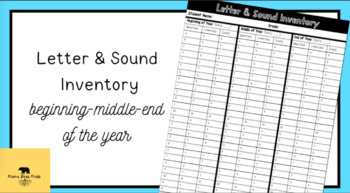 Preview of Letter & Sound Yearly Inventory