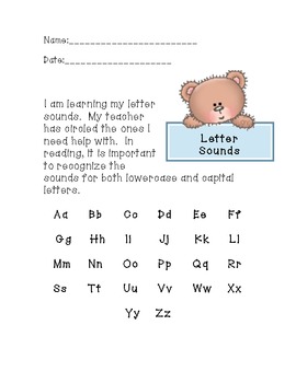 Preview of Letter Sound/Formation Parent note