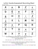 Letter Sounds Assessment Recording Sheet