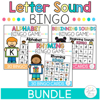 Letter Sounds Bingo Games Bundle by Jackie Bees Classroom | TPT