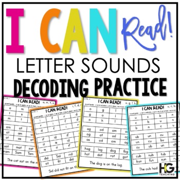 Preview of Letter Sounds Fluency Decoding Drills | Blending Letter Sounds Phonics Practice
