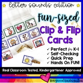 Letter Sounds :Fun-Sized Clip & Flip Cards . Morning Work 