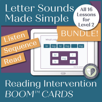 Preview of Letter Sounds Made Simple Reading Intervention Boom™ Cards BUNDLE Level 2