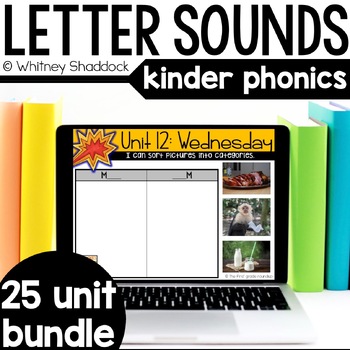 Preview of Letter Sound Recognition Phonics Lessons BUNDLE - 25 Kindergarten Phonics Units
