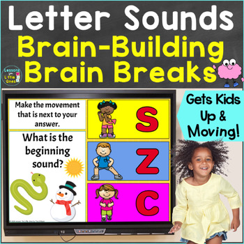 Preview of Letter Sounds Phonics with Brain Breaks Movement Google Slides PowerPoint
