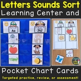 Letter Sounds Sort Learning Center & Pocket Chart Cards (B