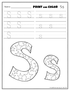 Letter Ss Printing and Pattern Coloring Worksheets | TpT