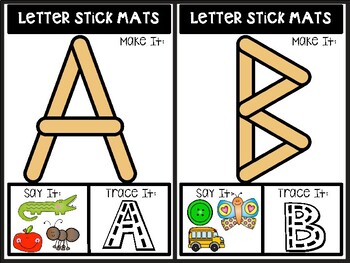 Stick Alphabet Letter Mats - Fine Motor Fun!