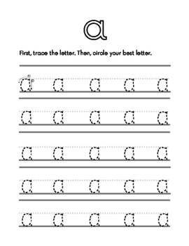 Letter Study - Lowercase Letter a by Teach Support by Mrs S | TpT