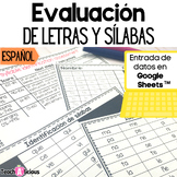 Letter & Syllable Assessment in Spanish | Evaluación de Le