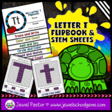 Letter T Alphabet Flip Book and STEM Mats | Interactive No