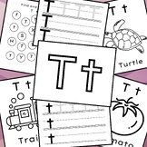 Letter T Alphabet Worksheets, Preschool Homeschool Workboo