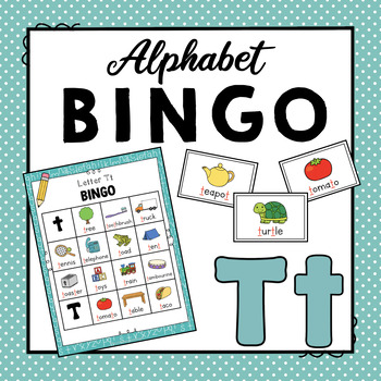 Preview of Letter T Alphabet Bingo Game |  Letter Identification and Letter Sounds Activity