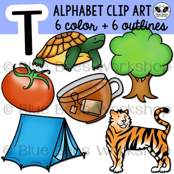 Letter T Clip Art Alphabet / Beginning Sound T by Blue Bees Workshop