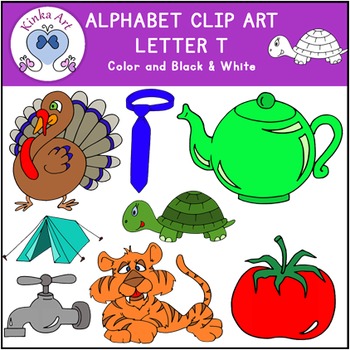 Letter T Clip Art {Beginning Sounds} Alphabet by Kinka Art | TPT