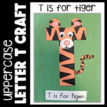 Preview of Letter T Craft | T is for Tiger Printable Craft Template | ABC Alphabet Crafts