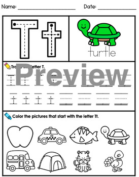 Letter T Worksheets! by Kindergarten Swag | TPT