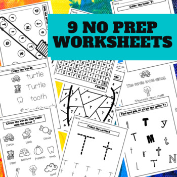 letter t worksheets by fireflies and hot cocoa tpt