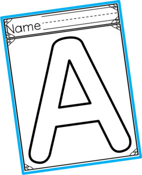 letter template outlines bundle lowercase and uppercase capital letters