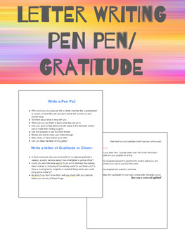 Preview of Letter Template: Pen Pal/Letter of Gratitude