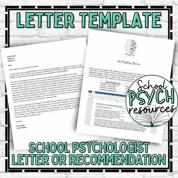 Preview of Letter Template School Psychologist Special Education Letter or Recommendation