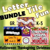 Letter Tile Bundle for Halloween Thanksgiving & Christmas