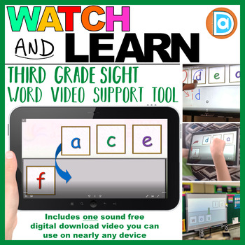 Preview of Face | Watch & Learn Sight Words, Third Grade Sight Word Support Resource