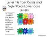 Letter Tile Task Cards and Sight Words Lowercase Letters-B