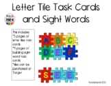 Capital Letter Tile and Sight Word Task Cards-Back to School