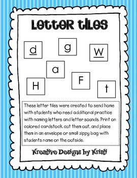 Letter Tiles by Kreative Designs by Kristi | Teachers Pay Teachers