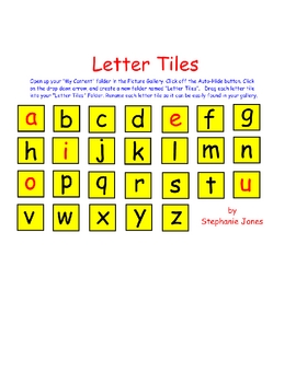 Letter Tiles by Teaching with Passion | Teachers Pay Teachers