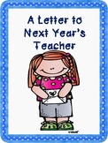 Letter To Next Year's Teacher