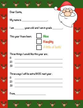 Letter To Santa by MirandaTheEnglishTeacher | TPT