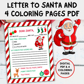 Christmas wish list color sheet