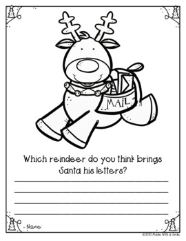 Letter To Santa Coloring and Writing Activities by Made With A Smile