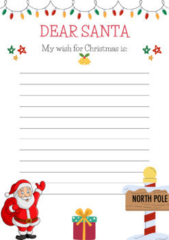 Letter To Santa Template - Christmas Letter To Santa, 2 Cute Designs.