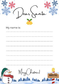 Letter To Santa | Christmas Writing Activity | Christmas Printable ...