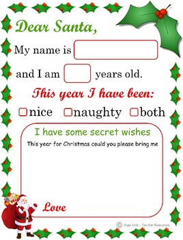 Letter To Santa Template With Envelope, Christmas Activities, Christmas ...