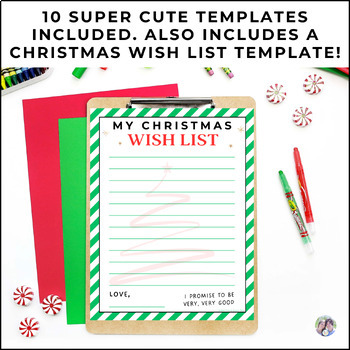 Letter To Santa Templates | Christmas Wish List | Santa Letter Template