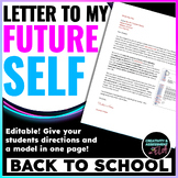 Letter To Your Future Self | First Week Back To School Writing Activity FREE!