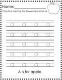 Letter Trace: Lowercase a-z : 26 Pages