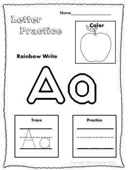 Letter Trace Packet by Miss Synthia | Teachers Pay Teachers