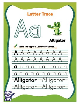 Preview of Letter Trace Workbook kids