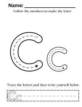 Preview of Letter Tracing C
