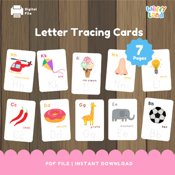 Preview of Letter Tracing Cards, ABC Tracing Cards, Mini Tracing Cards, Alphabet Flashcard,