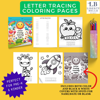 Preview of Letter Tracing Coloring Pages for Pre-K and Kindergarten Students