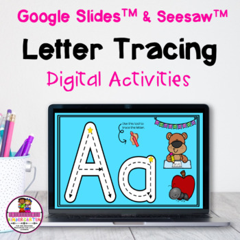 Preview of Letter Tracing Digital Google Slides & Seesaw Distance Learning