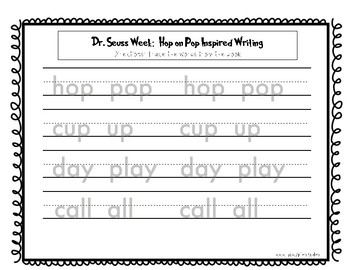 Dr. Seuss - Letter Tracing Hop on Pop Inspired Writing by How 2 Play Today