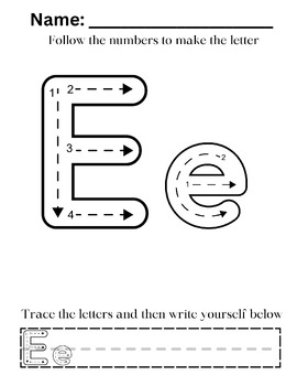 Preview of Letter Tracing E