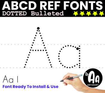 Preview of Letter Tracing Font - Alphabet Dotted Bulleted (dashed font)